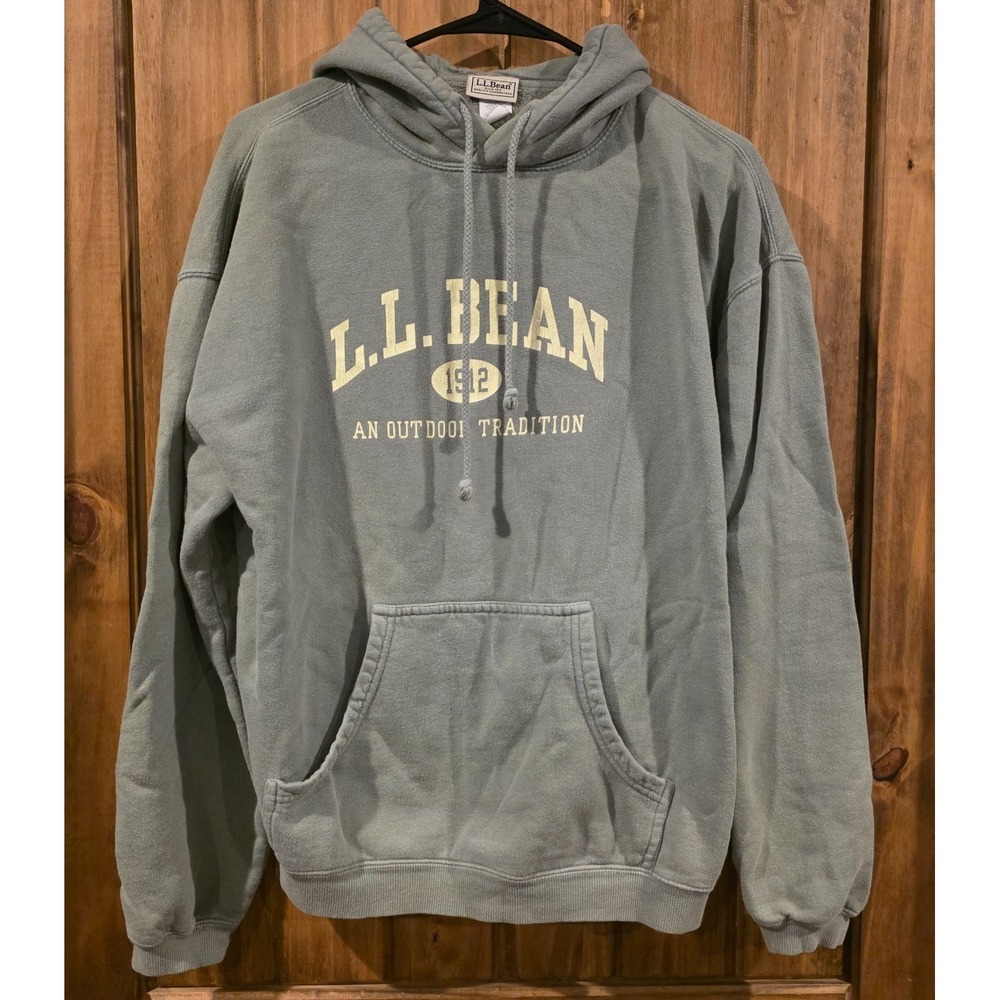 L.L. Bean‎ Hoodie Womens Gray Small Petite An Outdoor Tradition 1912 Pullover